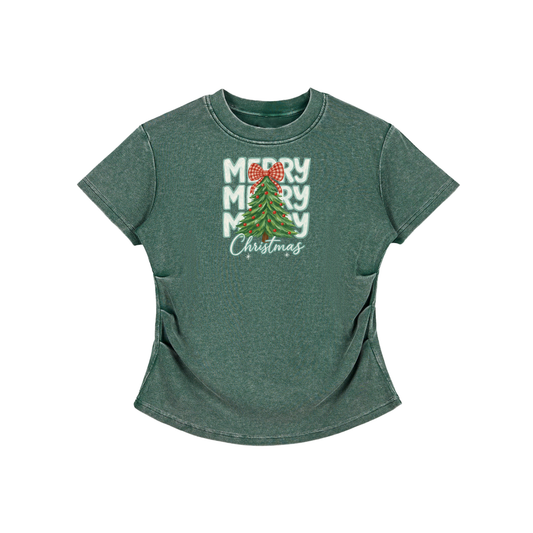 Vintage Washed Bodycon Cotton T-Shirt