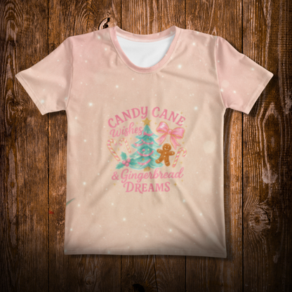 Candy Cane Wishes & Gingerbread Dreams Women’s T-Shirt
