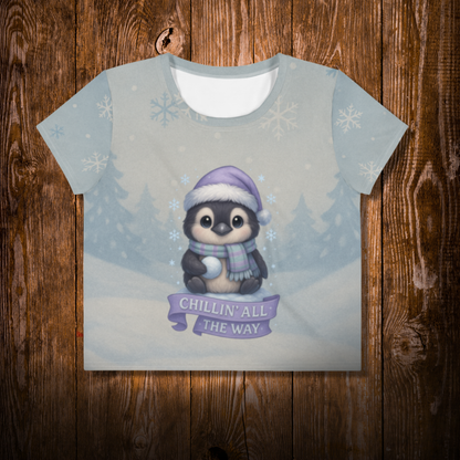 Chillin’ All the Way Penguin Crop Tee