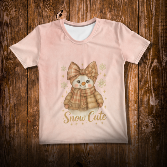 Snow Cute Cozy Snowgirl - Women’s Winter Holiday Tee